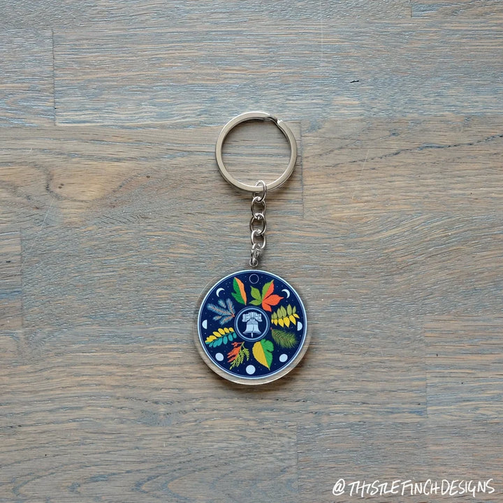 Thistle Finch Philadelphia Hex Sign Keychain