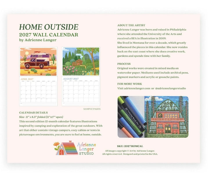 Adrienne Langer 2027 Home Outside Calendar