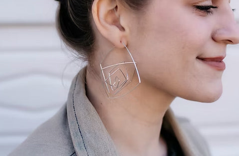 Aimee Petkus Jewelry Large Geo Hoops