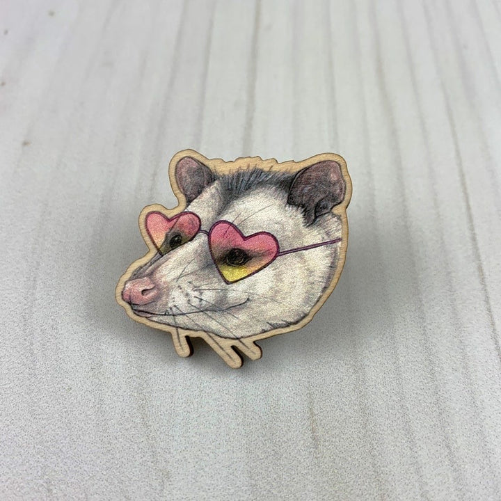 Sarah Draws Things Opossum Pin