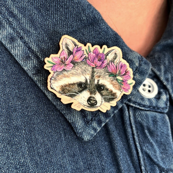 Sarah Draws Things Raccoon Pin