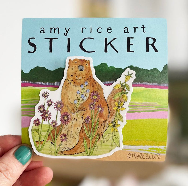 Amy Rice Flower Farm Beaver Sticker