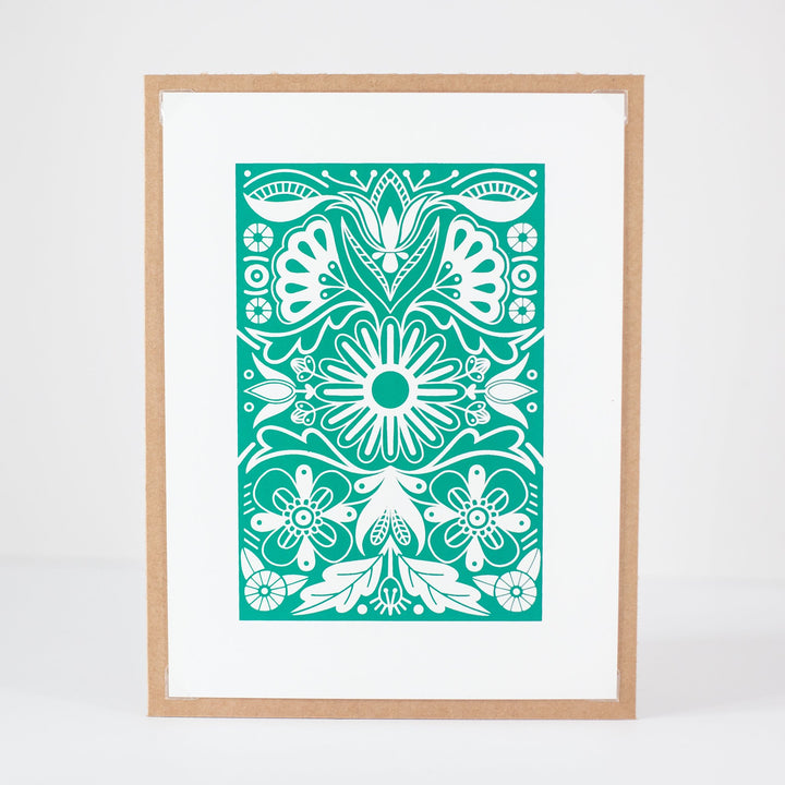 exit343design Emerald Green Folk Art Print