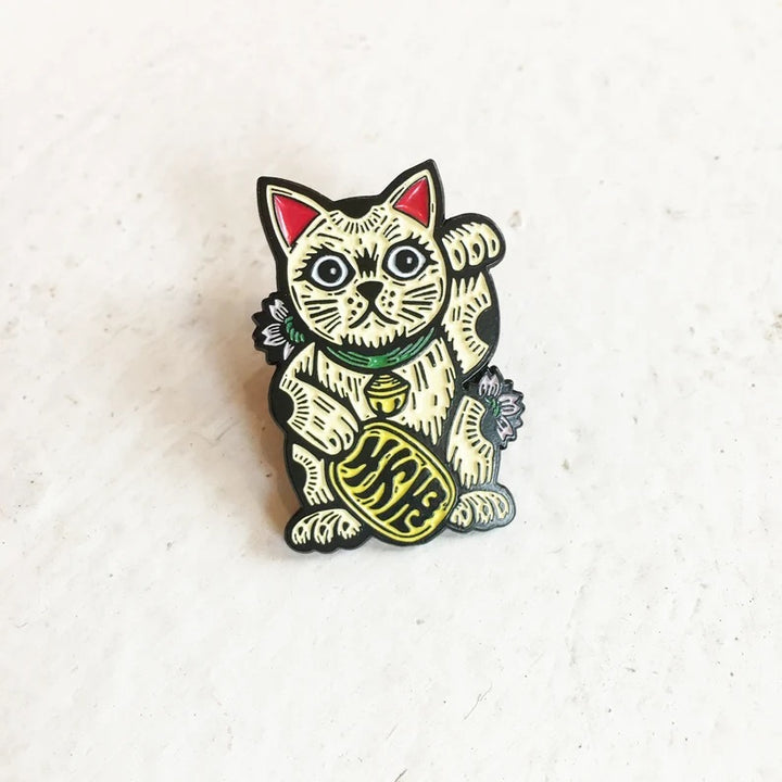 Horse and Hare Lucky Cat Enamel Pin
